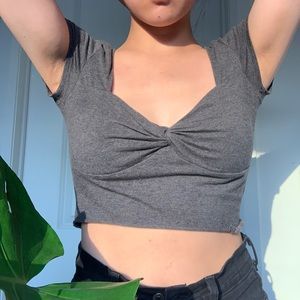 Grey crop top